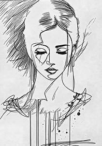 woman sketch drawing