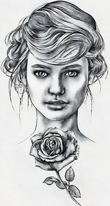 woman with rose