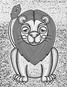 lion sketch charcoal 2408222