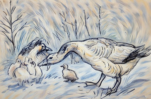 ArtXcl 376 duck and ducklings