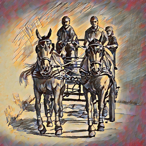ArtXcl 310 horses carriage drawing