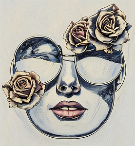 ArtXcl 346 woman sunglasses roses