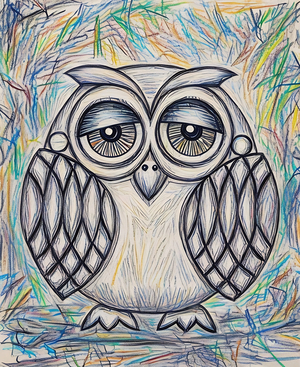 ArtXcl 387 owl-pencil