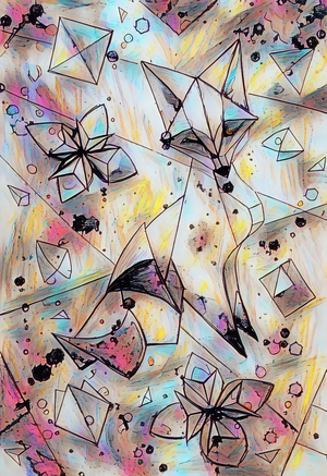 ArtXcl 395 fox-abstract line-drawing