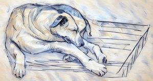 ArtXcl 404 dog-sleeping-table-petre