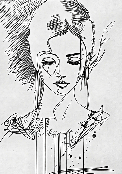 woman sketch drawing