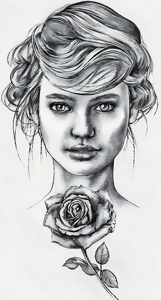 woman with rose