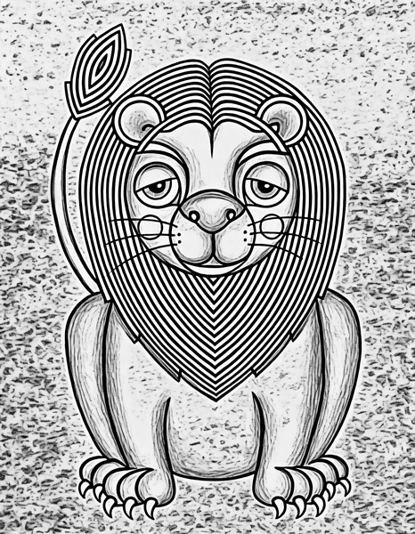 lion sketch charcoal 2408222