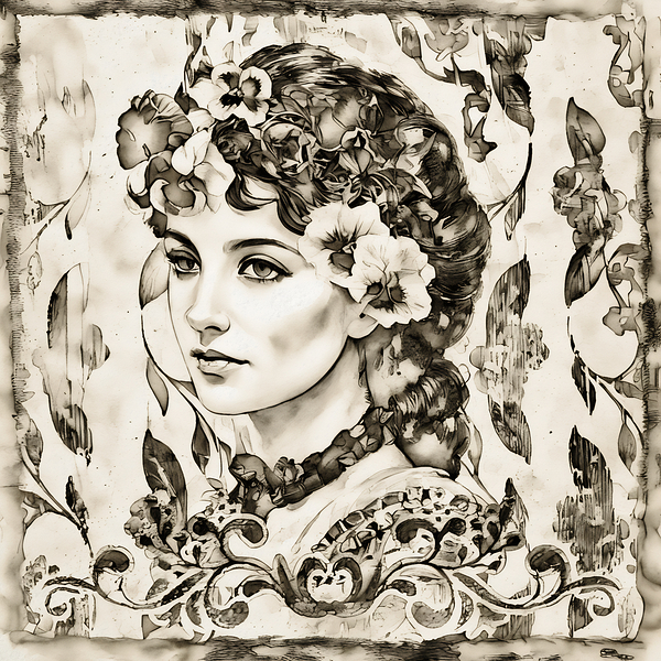ArtX 508 Vintage Portrait  Print