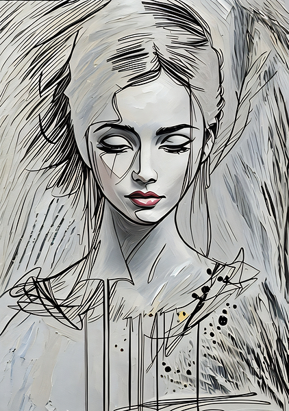 ArtXcl 342 woman sketch drawing Print