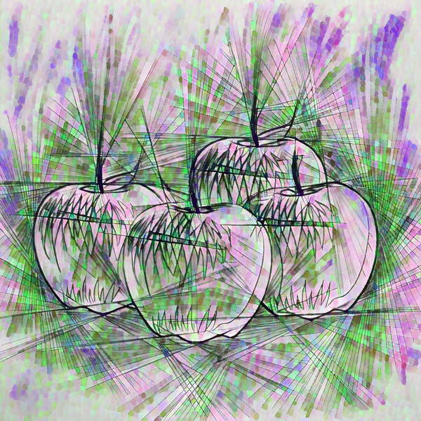 ArtXcl 301 apples pencil sketch Print