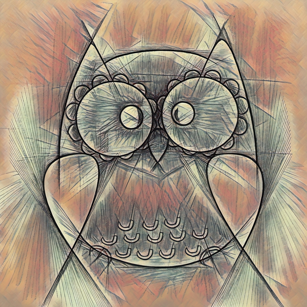 ArtXcl 306 owl pencil sketch Print