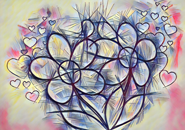 ArtXcl 412 flowers-hearts Print