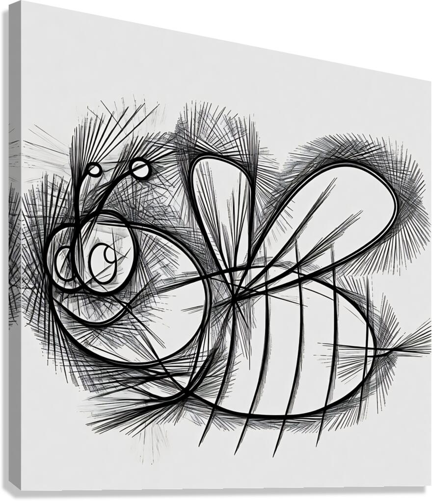 bee pencil sketch 240805  Canvas Print