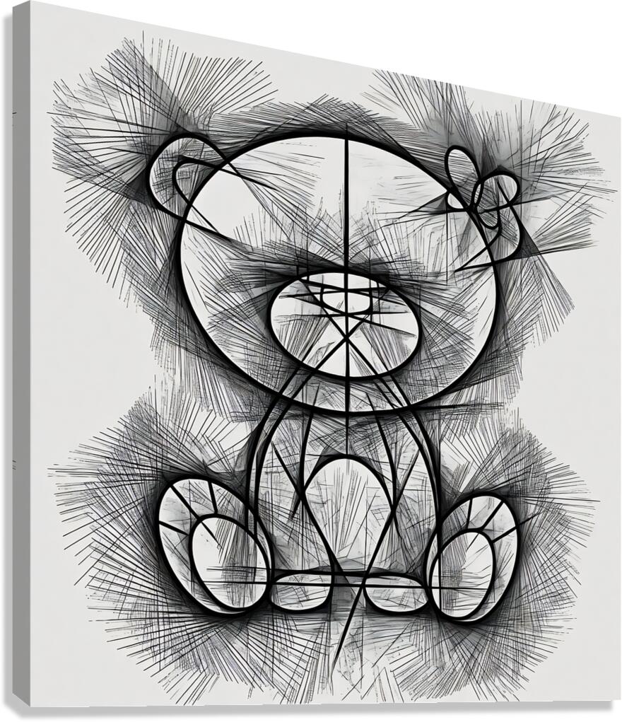 bear pencil sketch 240804  Canvas Print