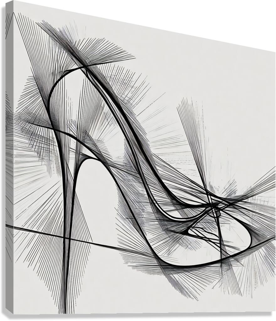 shoe1 pencil sketch 240806  Canvas Print
