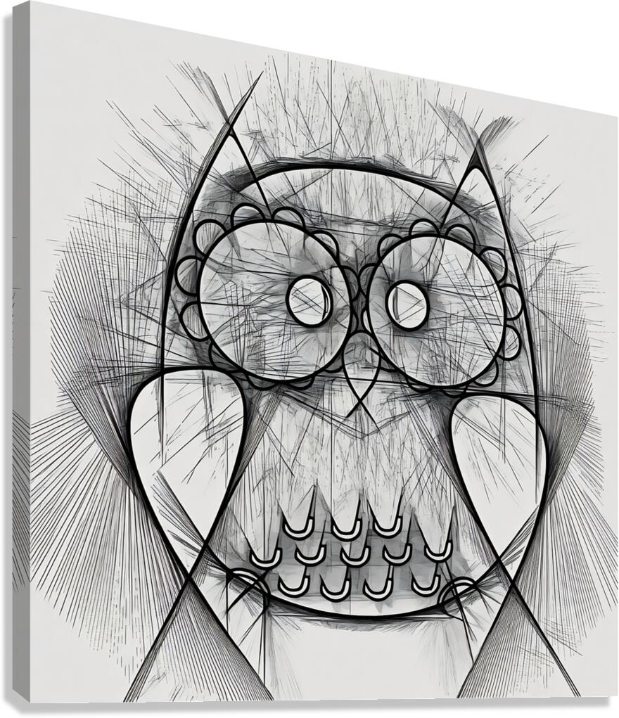 owl pencil sketch 240807  Canvas Print