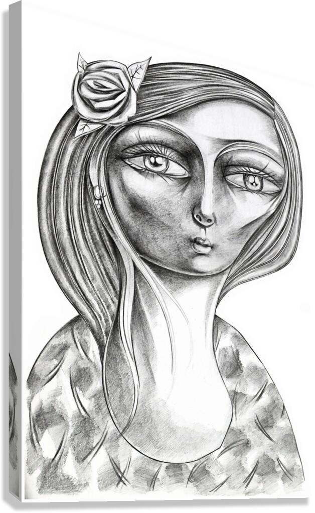 female face pencil 2408204  Canvas Print