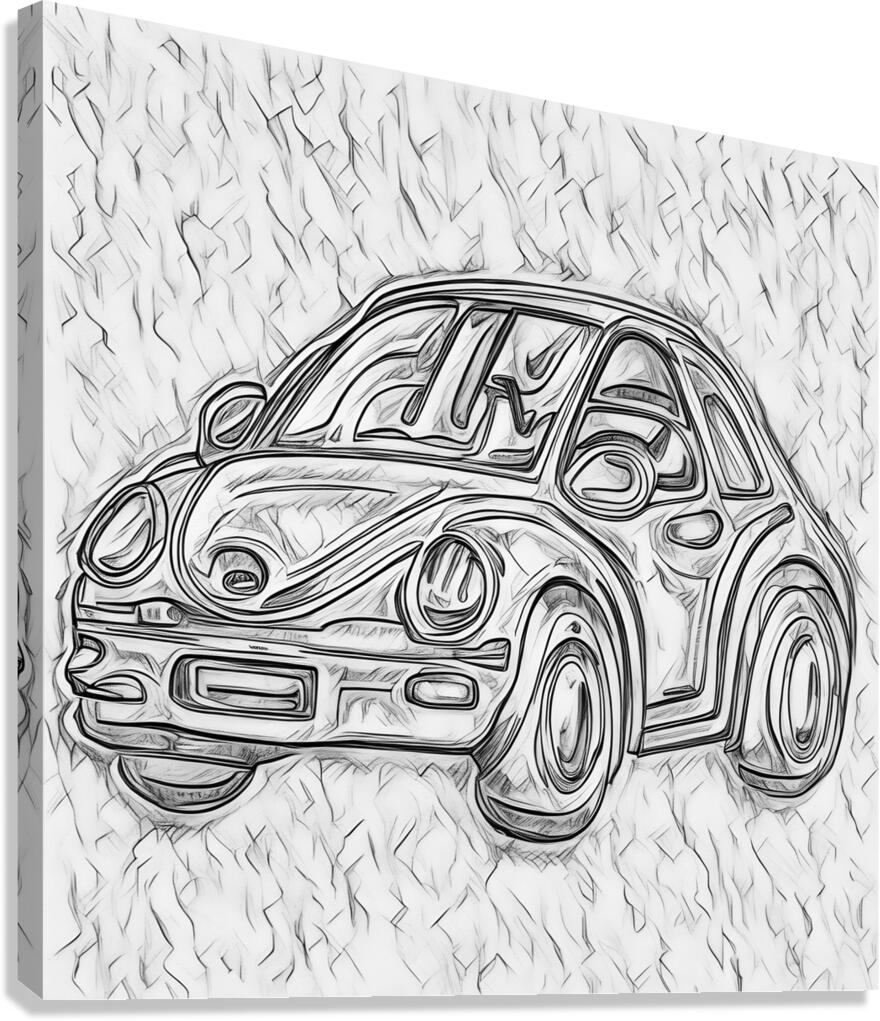 ArtX 02 automobile-sketch-charcoal  Canvas Print
