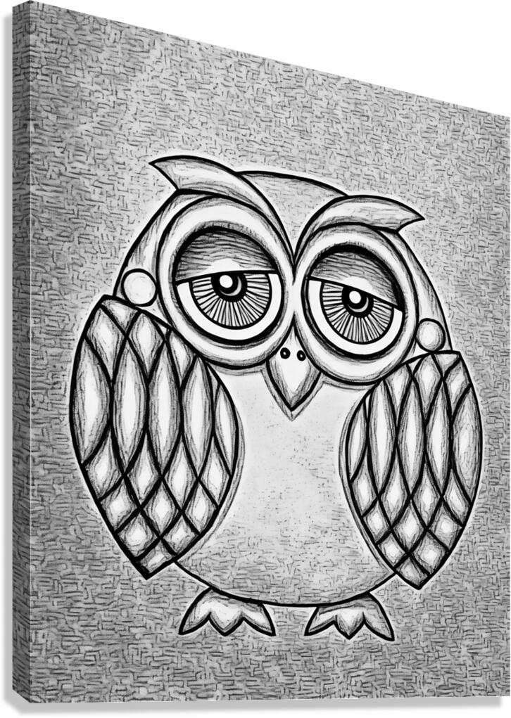 owl pencil charcoal 2408221  Canvas Print