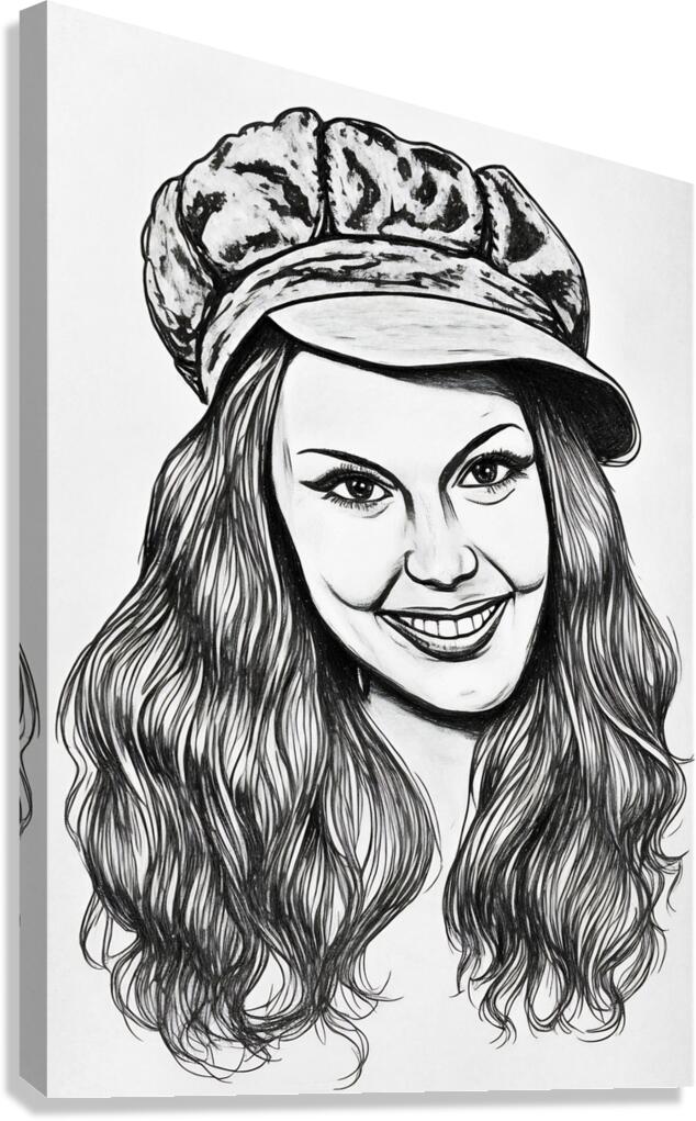 ArtX6 beauty pencil sketch enhanced  Canvas Print
