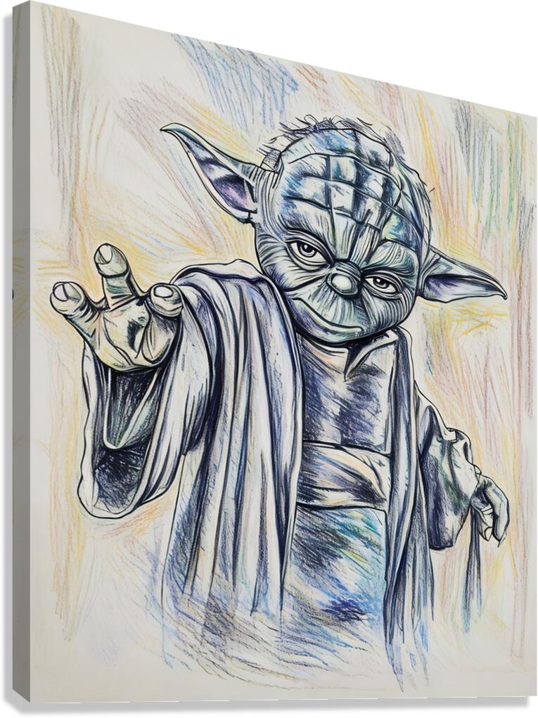 ArtXcl 383 yoda-sketch-enhanced Canvas Print