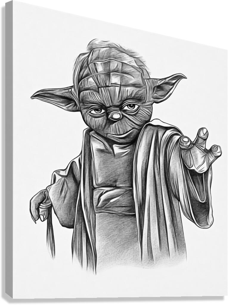 yoda sketch charcoal 2408247  Canvas Print