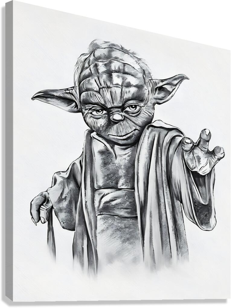 yoda sketch charcoal r 2408248  Canvas Print