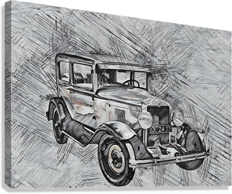 car sketch real 2408234 Canvas Print