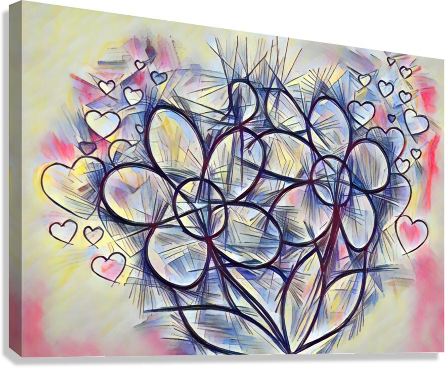 ArtXcl 412 flowers-hearts Canvas Print