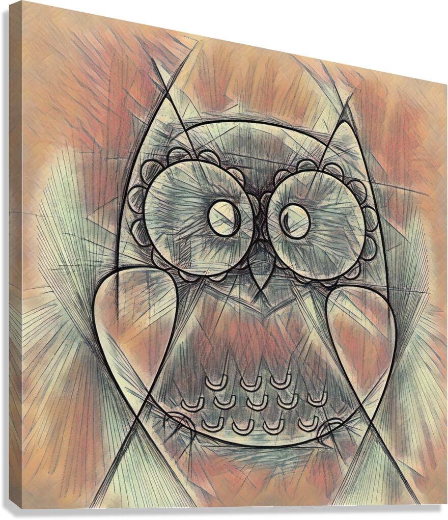 ArtXcl 306 owl pencil sketch Canvas Print