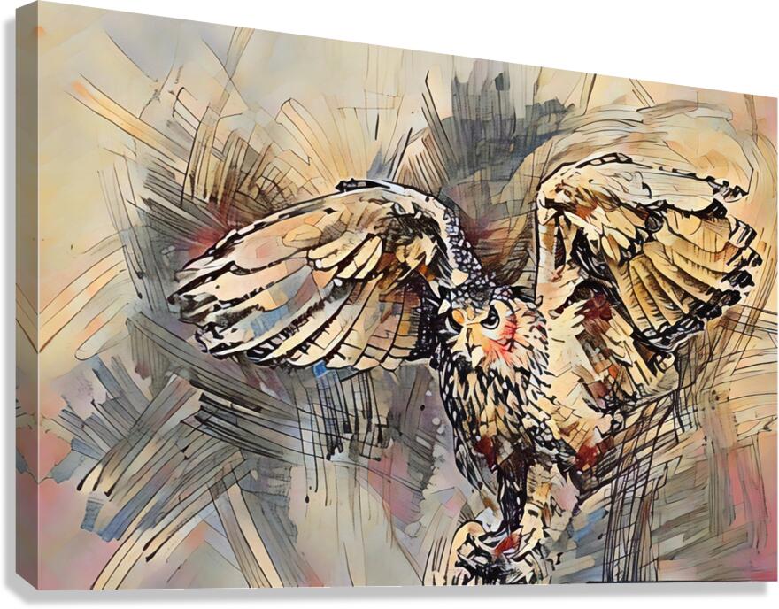 ArtXcl 312 Owl color sketch Canvas Print