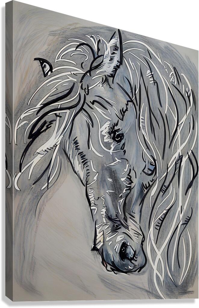 ArtXcl 341 horse pencil sketch Canvas Print