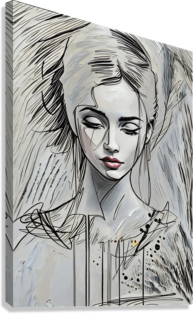 ArtXcl 342 woman sketch drawing Canvas Print