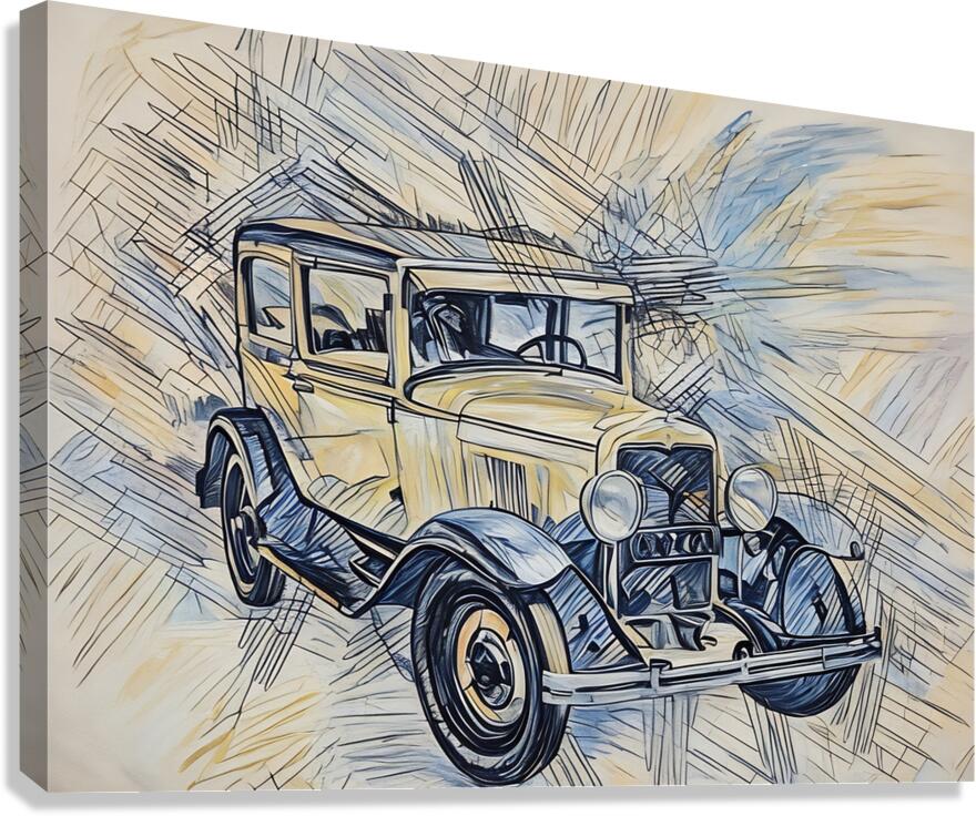 ArtXcl 344 car antique sketch Canvas Print