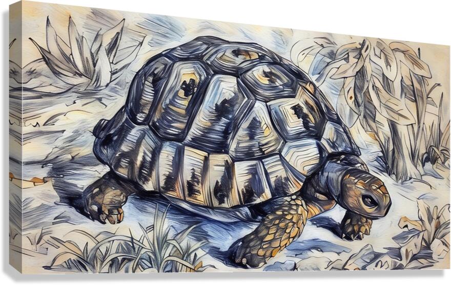 ArtXcl 332 tortoise pencil sketch Canvas Print