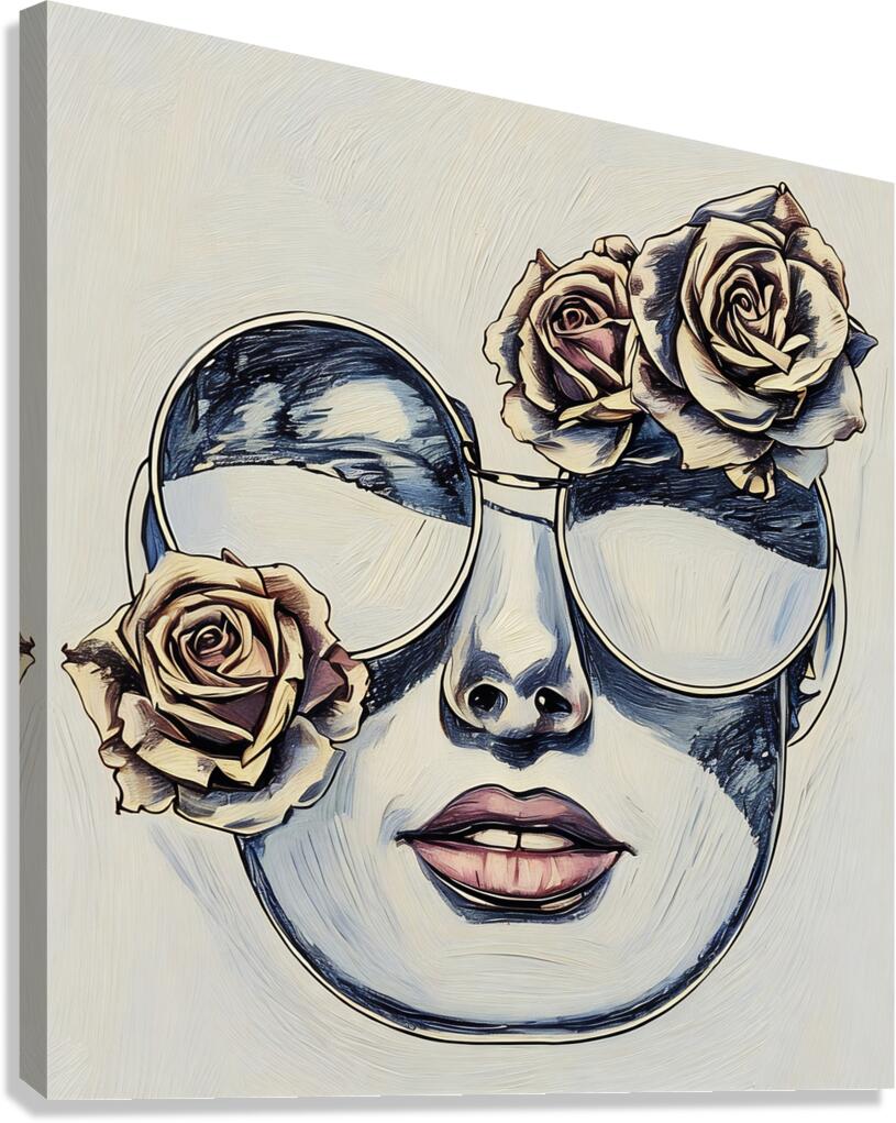 ArtXcl 346 woman sunglasses roses Canvas Print