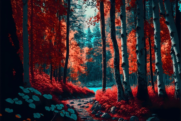 Chromatic Copse Print