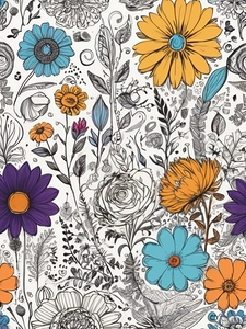 Default Doodles And Flowers Art Print 0 14