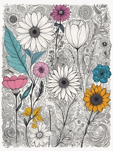 Default Doodles And Flowers Art Print 1 17