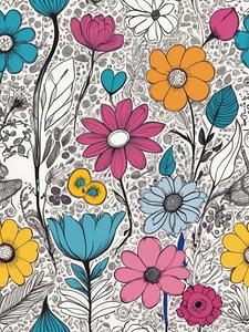 Default Doodles And Flowers Art Print 1 21