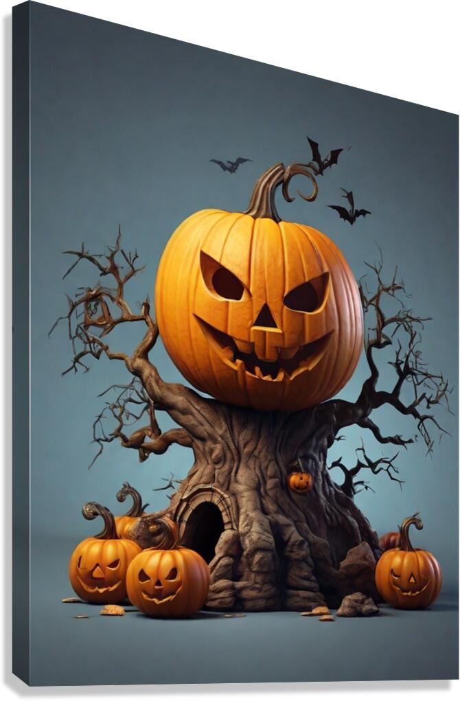 Default PSD happy halloween 3d design with pumpki 1716758989.1221 Canvas Print