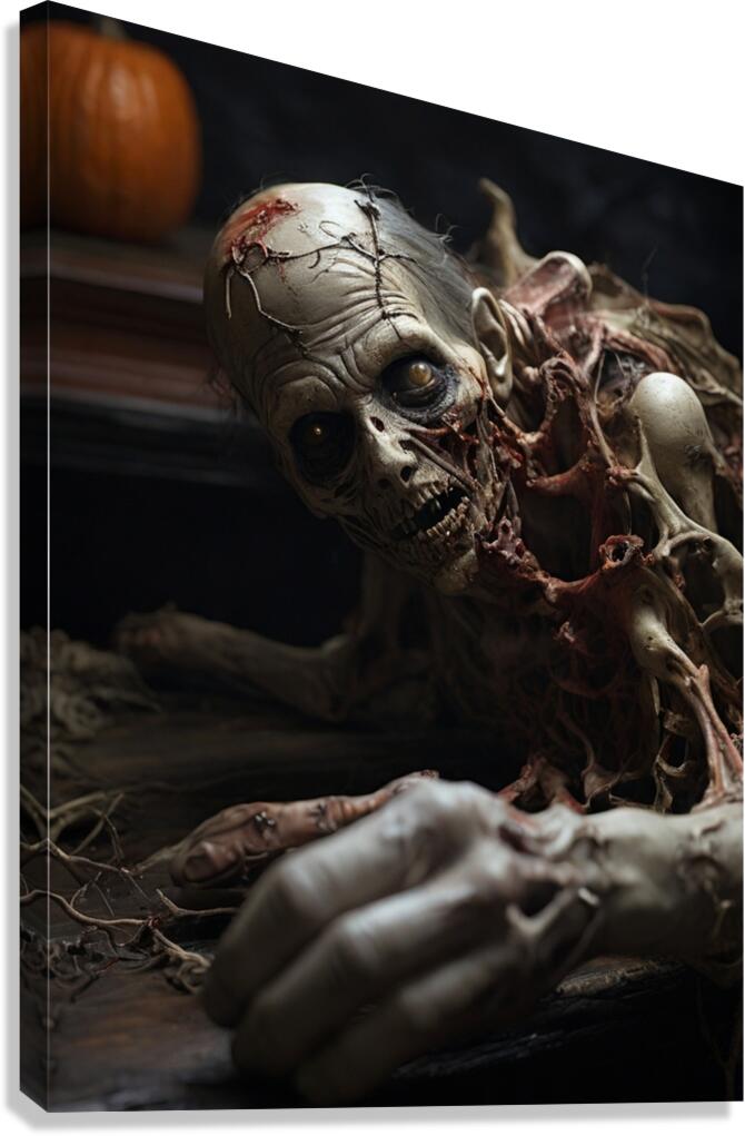 Default Amidst the eerie darkness of a Halloween Canvas Print