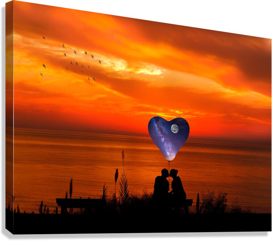 Moon balloon Canvas Print