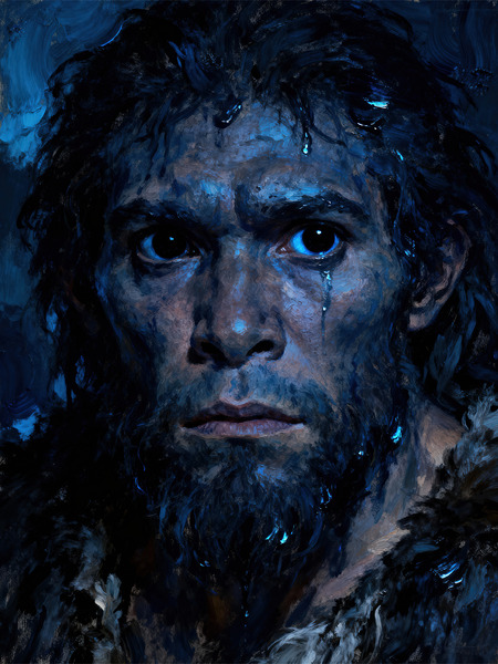 Neanderthal: Abyssal Mydriasis – The First Conscious Gaze Print