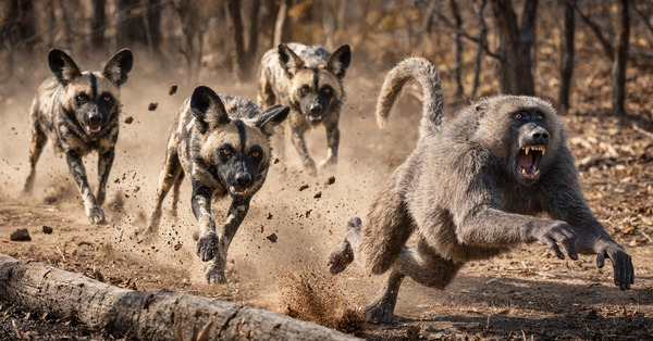 The Wild Pack Chase by Sumer Paintings