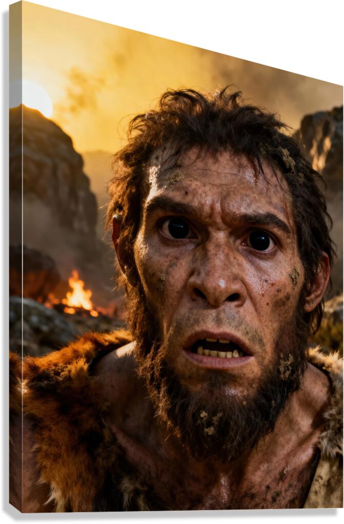 Neanderthal: Abyssal Mydriasis – The First Conscious Gaze Canvas Print