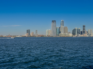 Lower Manhattan with boat 