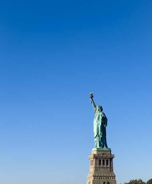 Statue of Liberty with bright blue sky Print