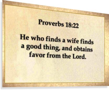 Proverbs 18 22 Canvas Print